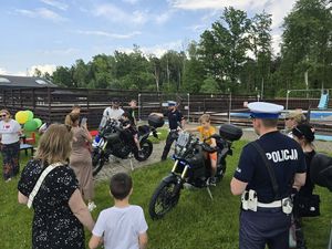 radiowóz, motocykl, policja, festyn