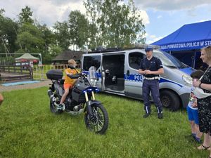 radiowóz, motocykl, policja, festyn