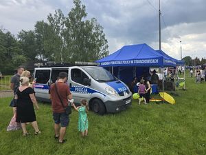 radiowóz, motocykl, policja, festyn