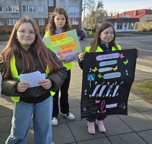 piesi, uczniowie, policjantka, chodnik